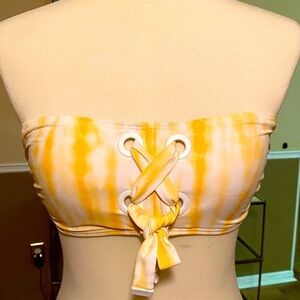 NWOT Michael Michael Kors Bikini Top Yellow and White